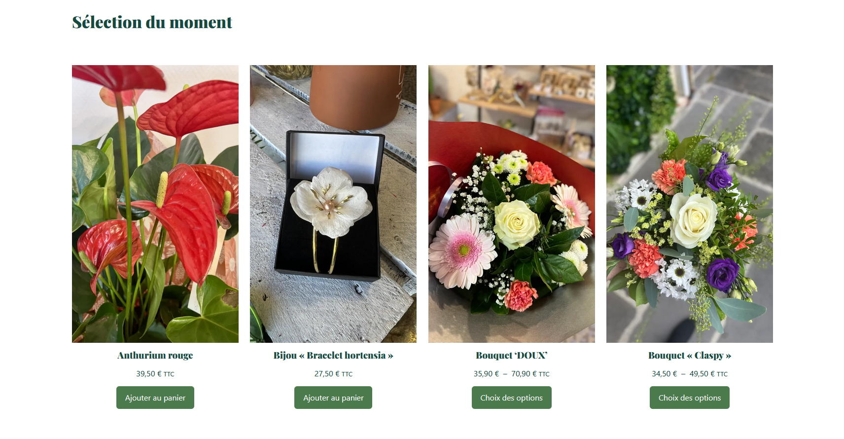 Product page of the Fleurs de Jade website